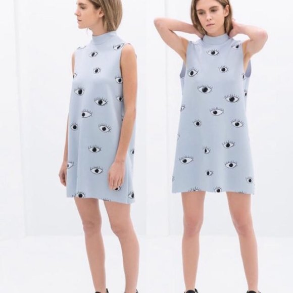 Zara Eye Print Shift Dress - Picture 1 of 6